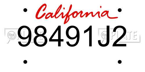 98491J2 California License Plate