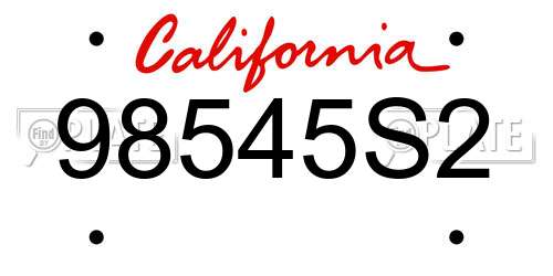 98545S2 California License Plate