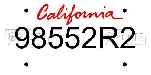 98552R2 California License Plate