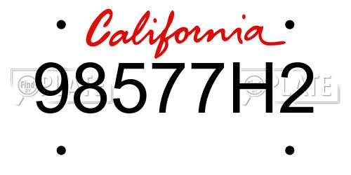 98577H2 California License Plate