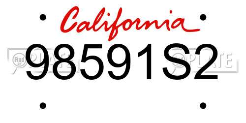 98591S2 California License Plate