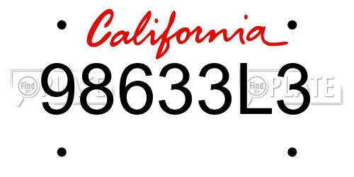 98633L3 California License Plate