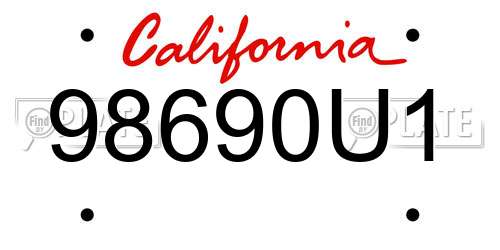98690U1 California License Plate