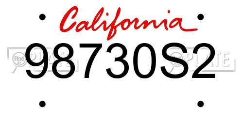 98730S2 California License Plate