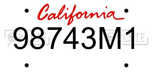 98743M1 California License Plate