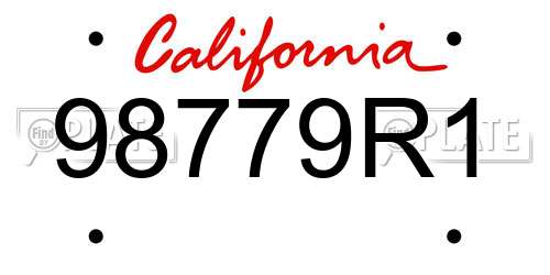 98779R1 California License Plate