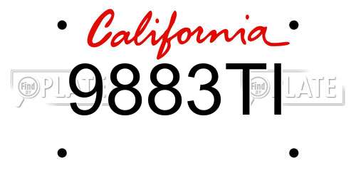 9883TI California License Plate