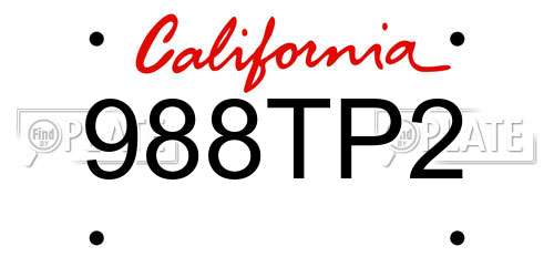 988TP2 California License Plate