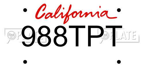 988TPT California License Plate