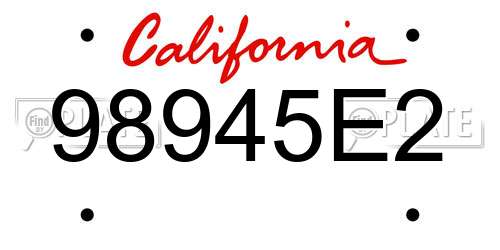 98945E2 California License Plate