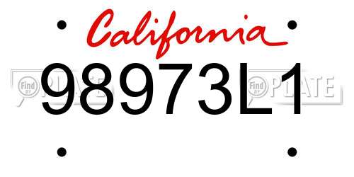98973L1 California License Plate