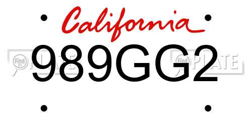 989GG2 California License Plate