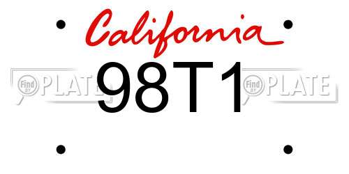 98T1 California License Plate
