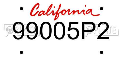 99005P2 California License Plate