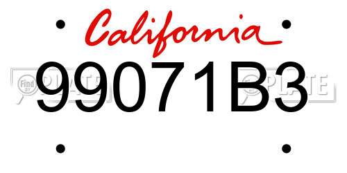 99071B3 California License Plate