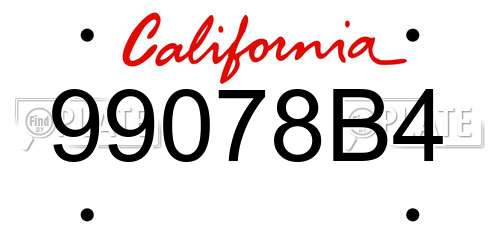 99078B4 California License Plate