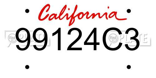 99124C3 California License Plate