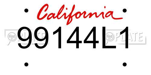 99144L1 California License Plate