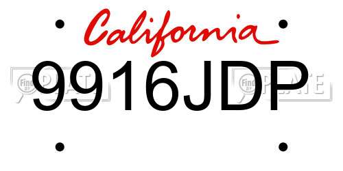 9916JDP California License Plate