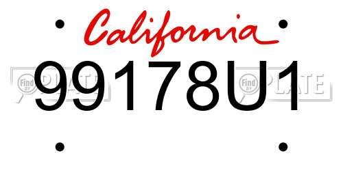99178U1 California License Plate