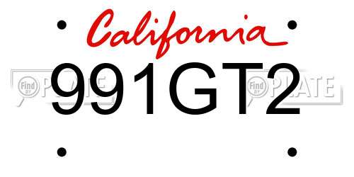 991GT2 California License Plate