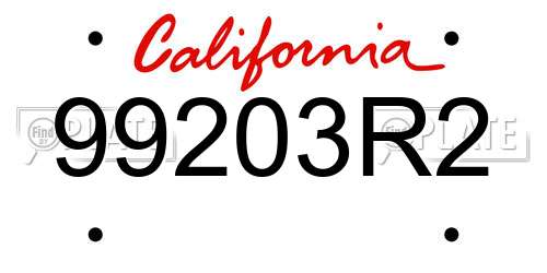 99203R2 California License Plate