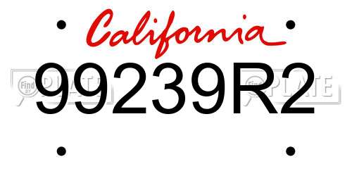 99239R2 California License Plate