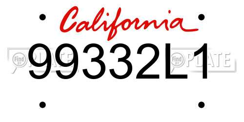 99332L1 California License Plate