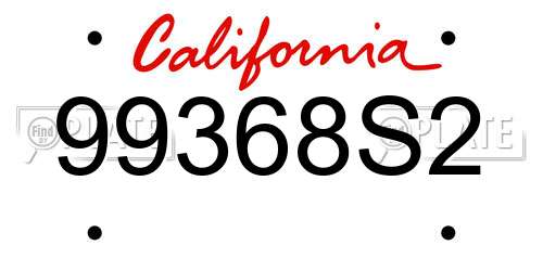 99368S2 California License Plate