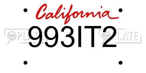 993IT2 California License Plate