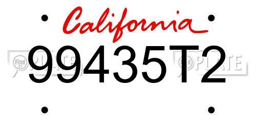 99435T2 California License Plate