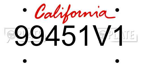 99451V1 California License Plate