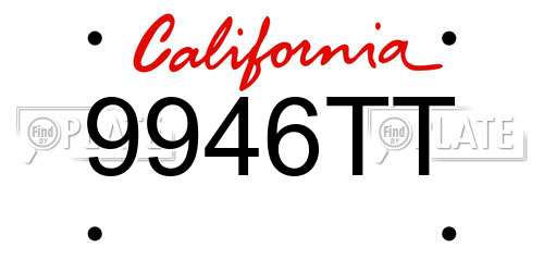 9946TT California License Plate