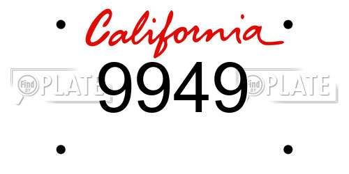 9949 California License Plate