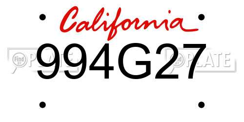 994G27 California License Plate