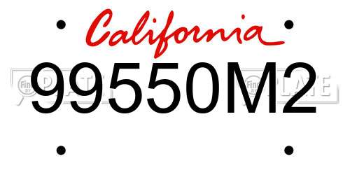 99550M2 California License Plate