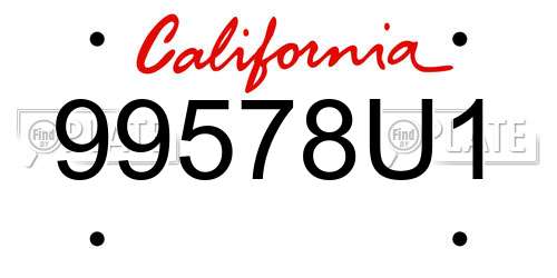 99578U1 California License Plate