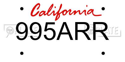 995ARR California License Plate