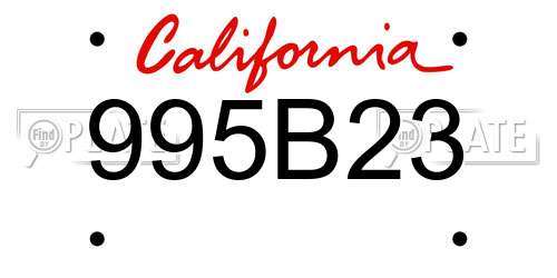 995B23 California License Plate