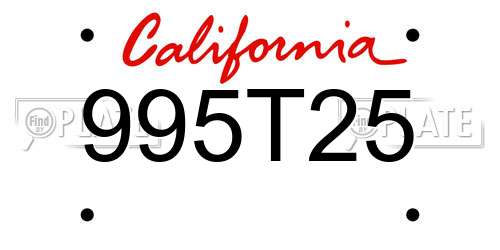 995T25 California License Plate