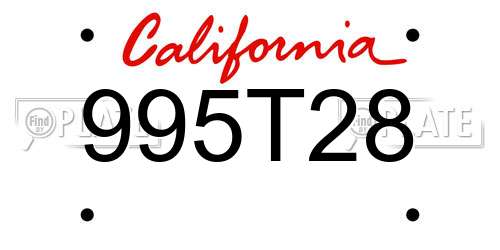 995T28 California License Plate