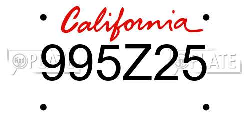 995Z25 California License Plate