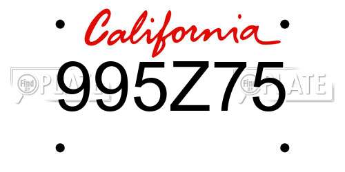 995Z75 California License Plate