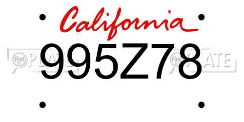 995Z78 California License Plate