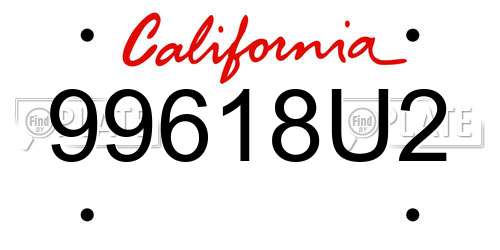 99618U2 California License Plate