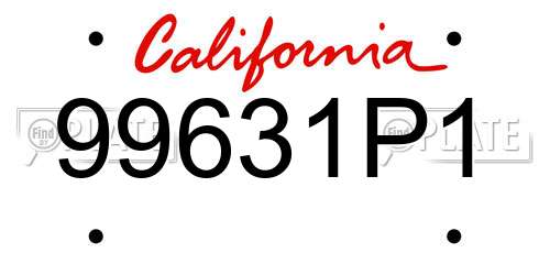 99631P1 California License Plate