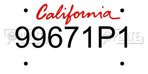 99671P1 California License Plate