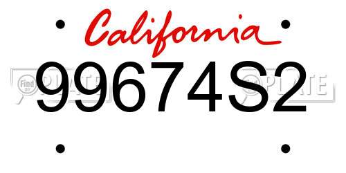 99674S2 California License Plate