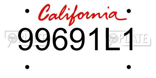 99691L1 California License Plate