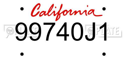 99740J1 California License Plate